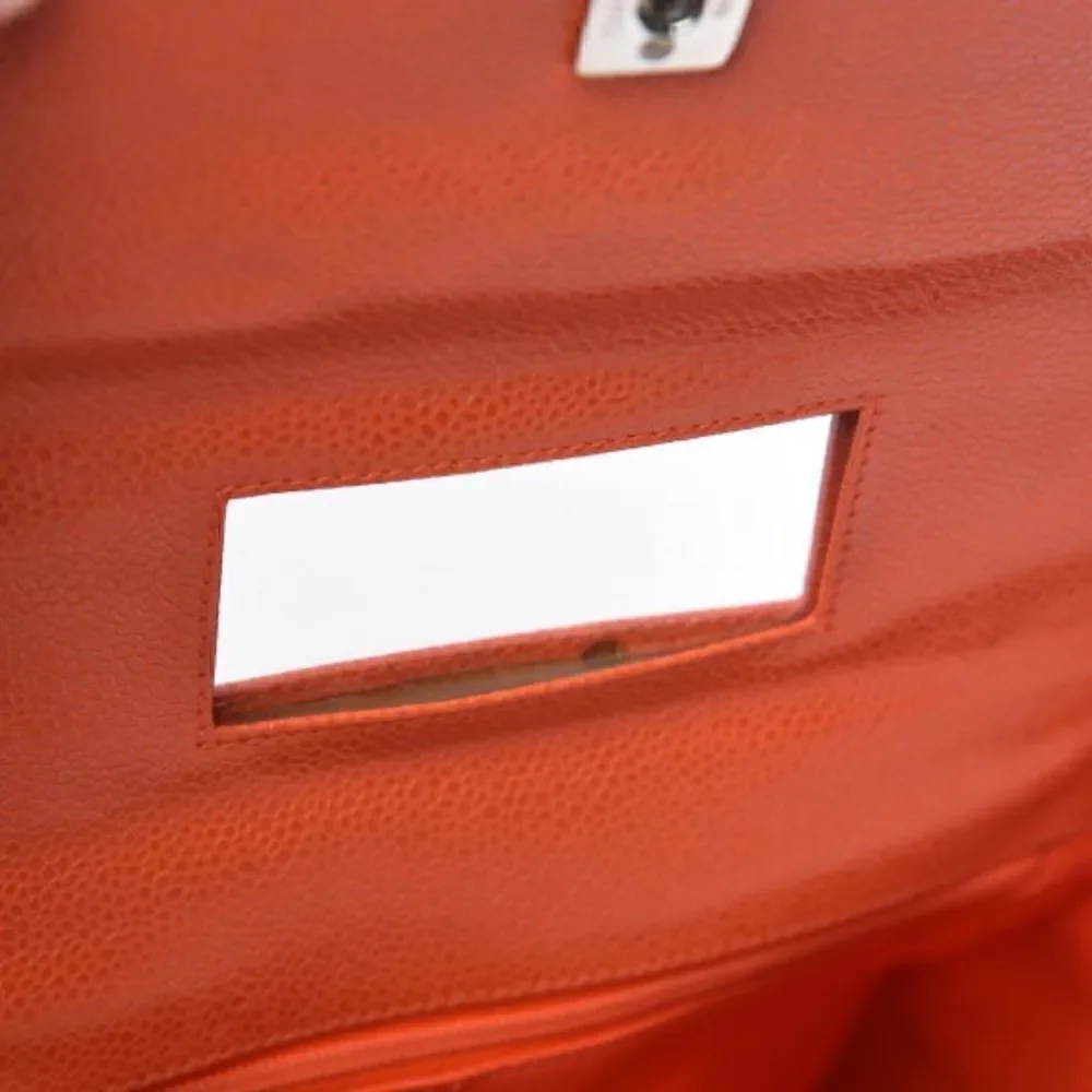 CHANEL Caviar Quilted Shoulder Bag Orange